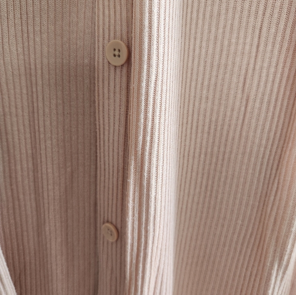 Cream Ribbed Long Cardigan - Picture 4 of 5